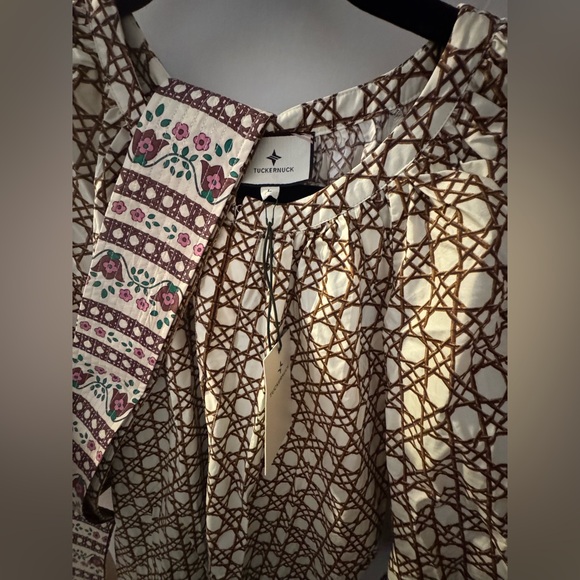 Tuckernuck Birch Cane Border Lyles Dress size L - Picture 9 of 11